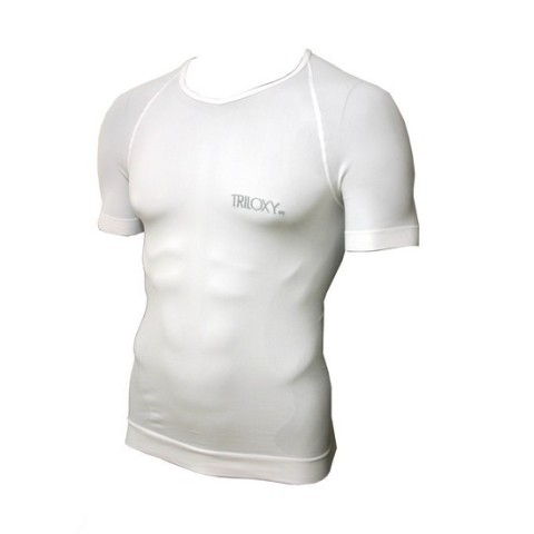 Triloxy Camisa Térmica V-Pescoço Fibra de Prata Recarregável | Branco