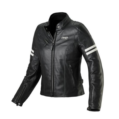 Spidi Ace Leather Lady White Women Motorcycle Jacket