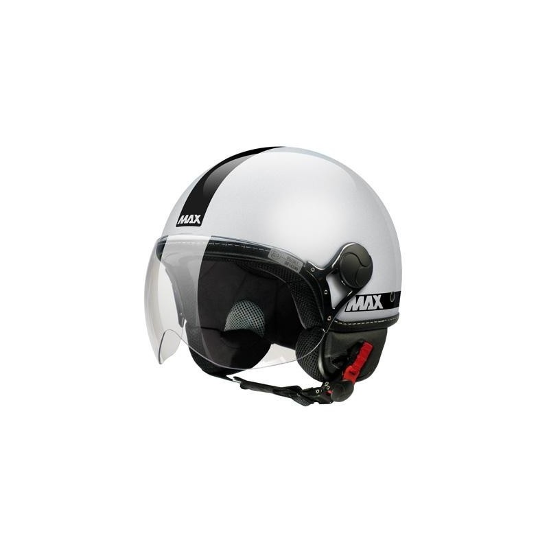 Max Power Shiny Silver Jet Motorcycle Helmet