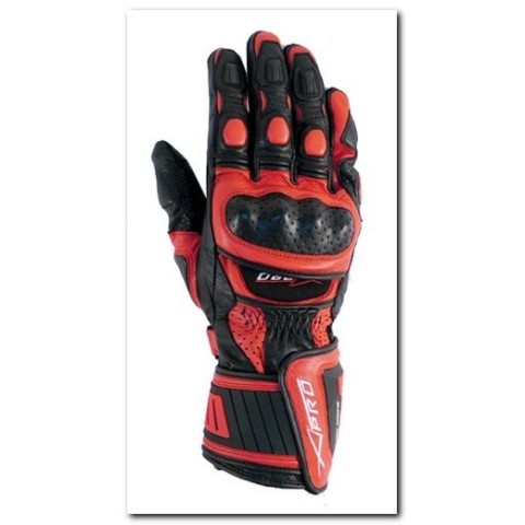 Leather Gloves A-Pro Cobra Black Red